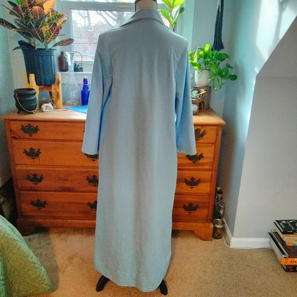Vintage Vanity Fair Baby Blue Fleece Like Sleep Jacket Sleep Coat Nightgown M - Picture 4 of 5